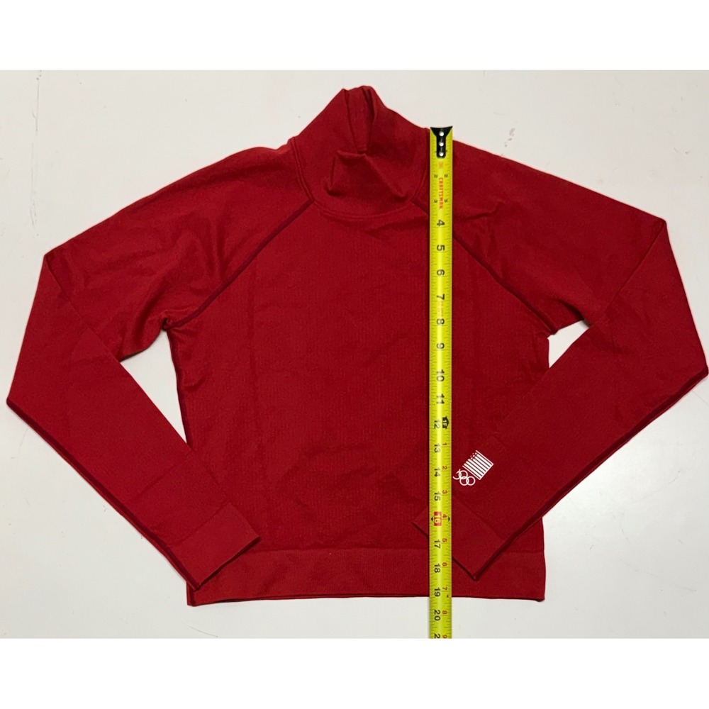 FIGS Team USA Medical Team Mock Neck‎ Long Sleeve Underscrub Red Small 1002296